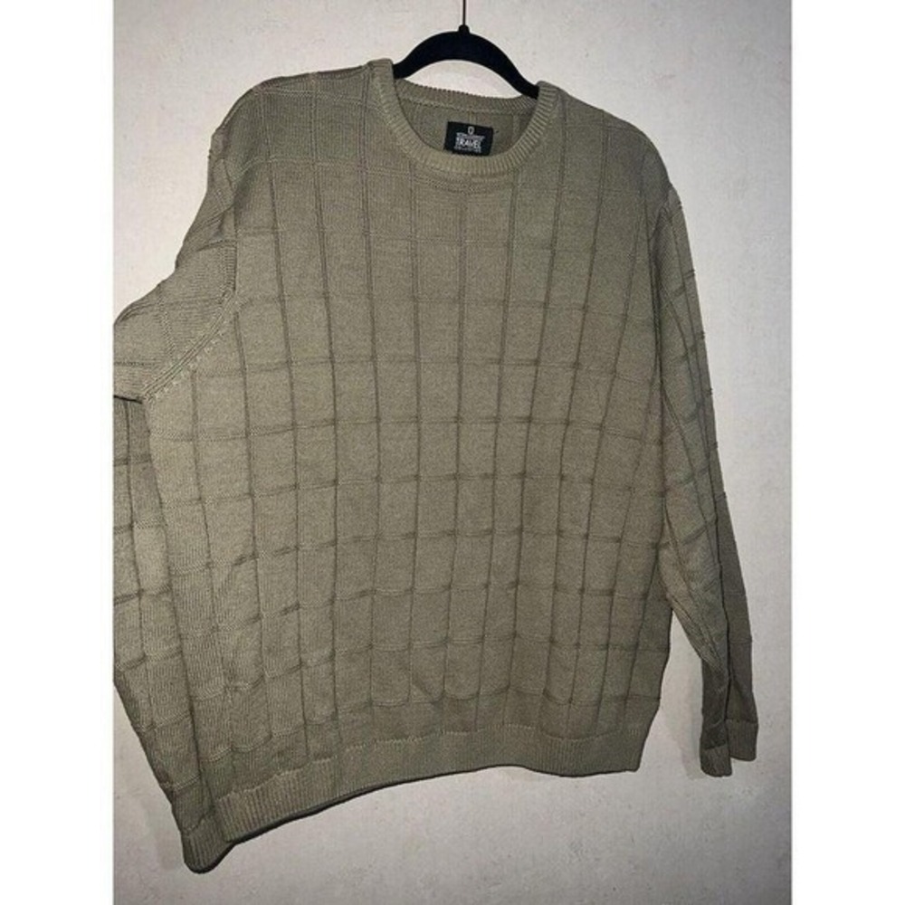 VTG National Geographic Travel Collection Tan Large Pullover Sweater 100% Cotton - Picture 2 of 7